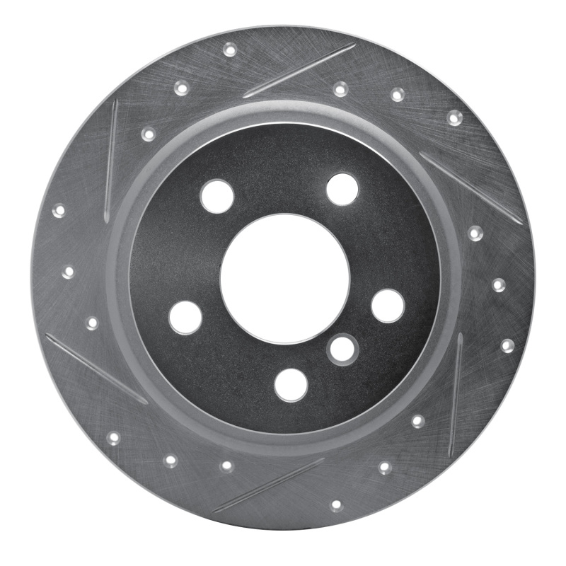 BMW i3 Brake Rotor (1) - Rear Left - R1 Concepts - Drilled & Slotted - Silver - `14-`25